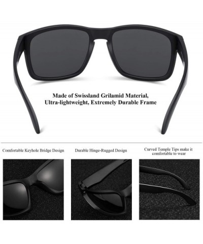 Polarized Sunglasses for Men Women Classic Trendy Stylish 100% UV Protection Sunglasses - CW194OTMC7M $12.87 Square