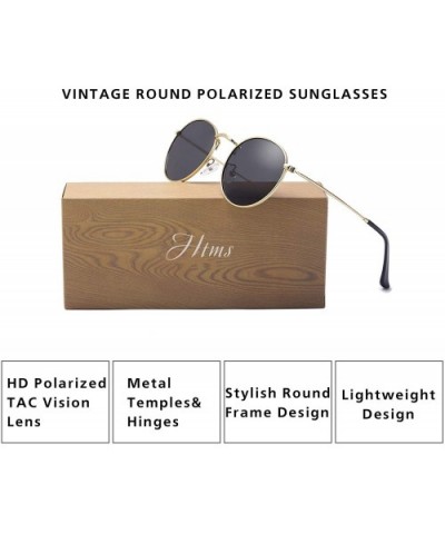 Small Round Polarized Sunglasses Retro Men Women Mirrored Lens Metal Frame Circle Sun Glasses Shades - C418RMRSMX2 $11.55 Round