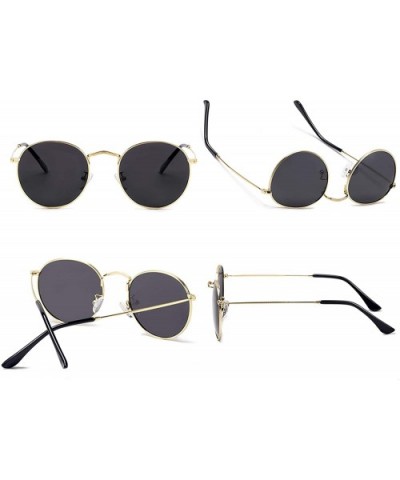 Small Round Polarized Sunglasses Retro Men Women Mirrored Lens Metal Frame Circle Sun Glasses Shades - C418RMRSMX2 $11.55 Round