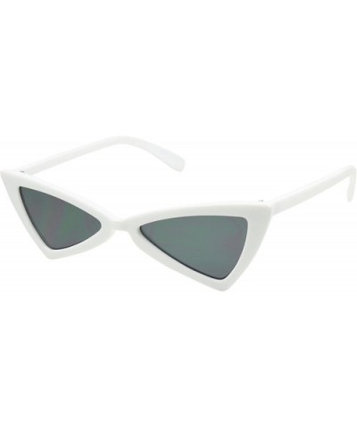 Small Retro Triangle Cat Eye Sunglasses Exaggerated High Pointed Slim Narrow Chic Mod Fashion Shades - White - CH18G7W66DM $1...