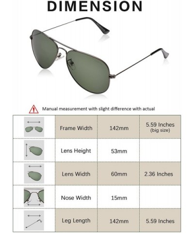 Aviator Sunglasses Polarized for Men Women-Mirror/Non-mirror UV400 with Case - 17 Gray Green - CO18SQ6Q3ZZ $13.97 Sport