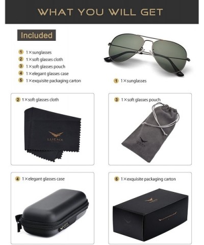 Aviator Sunglasses Polarized for Men Women-Mirror/Non-mirror UV400 with Case - 17 Gray Green - CO18SQ6Q3ZZ $13.97 Sport