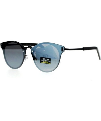 Rimless Futuristic Half Horn Rim Hipster Sunglasses - All Black - CE12CJL0TLJ $7.64 Wayfarer