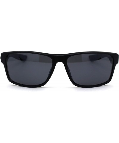 Classic 90s Narrow Rectangular Biker Gangster Sunglasses - Matte Black - CF195EE4X5C $7.24 Rectangular