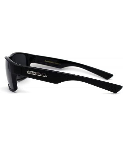 Classic 90s Narrow Rectangular Biker Gangster Sunglasses - Matte Black - CF195EE4X5C $7.24 Rectangular