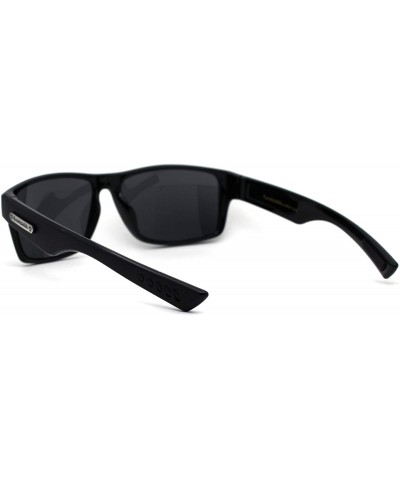 Classic 90s Narrow Rectangular Biker Gangster Sunglasses - Matte Black - CF195EE4X5C $7.24 Rectangular