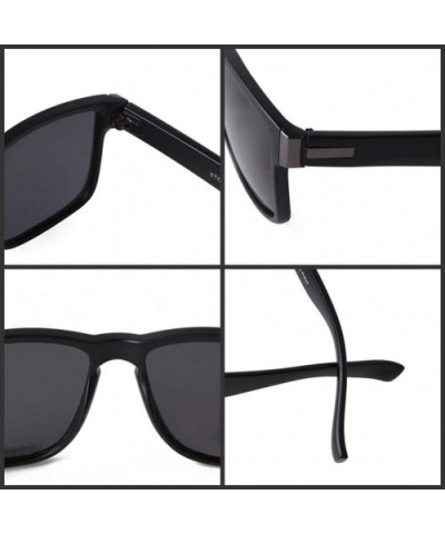 Vintage TR Polarized Sunglasses for men Women Unisex Stylish Square Mirror Lens - Brown Frame Lens - CT196TAO7ZL $11.59 Square