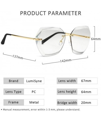 Sunglasses Oversized Transparent Gradient - Transparent/Gold - CT18Y3L8I54 $22.70 Oversized