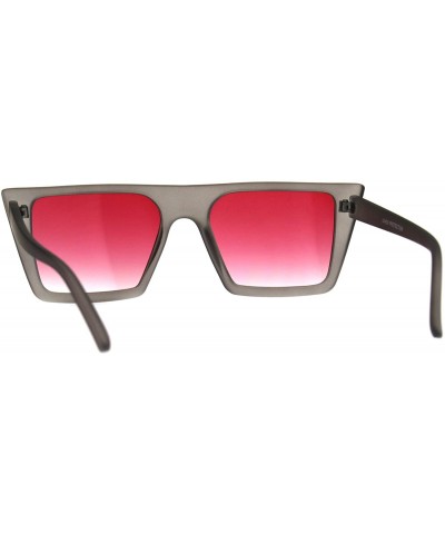 Retro Modern Womens Sunglasses Flat Top Rectangular Trapezoid Frame UV 400 - Grey (Fuchsia) - CS18009T5AI $8.28 Rectangular