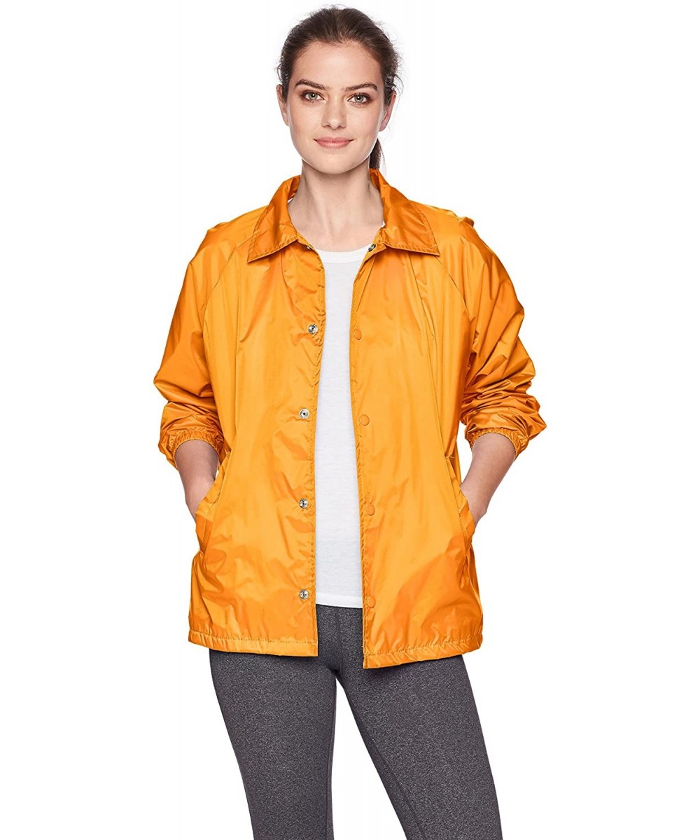 Nylon Coach's Jacket/Lined - Gold - C7114ZEXUVF $15.08 Sport