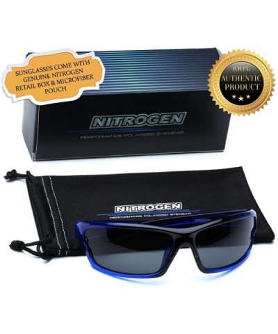 Polarized Wrap Around Sport Sunglasses - Crystal Blue - Smoke - CA196QRK58X $6.56 Goggle