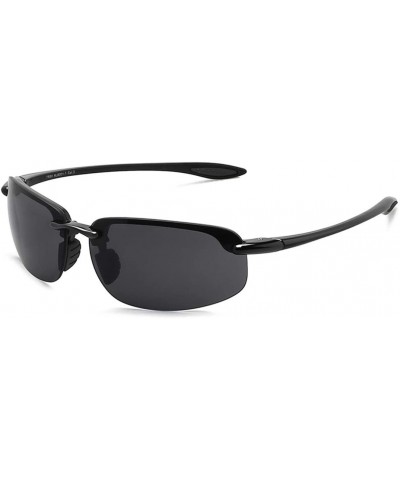 Sunglasses Men Classic Rimless Driving Hiking Women's TR90 Material UV400 Male - C1 Black Gray - CL18M3MX0X2 $27.36 Rimless