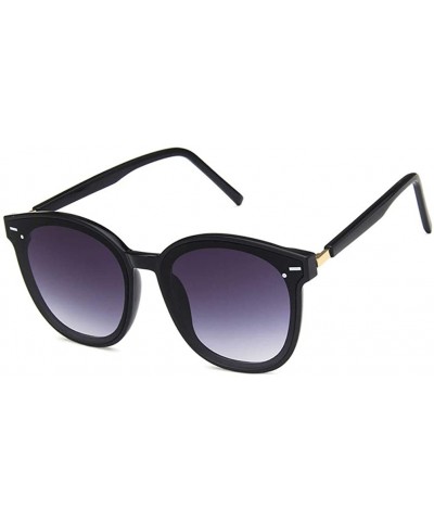 Unisex Sunglasses Retro Bright Black Grey Drive Holiday Oval Non-Polarized UV400 - Bright Black Light Grey - C418RLWCZ8K $7.1...
