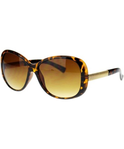 Womens Metal Chain Oversized Large Butterfly Designer Fashion Sunglasses - Tortoise - CV11NV5C4SJ $5.85 Butterfly