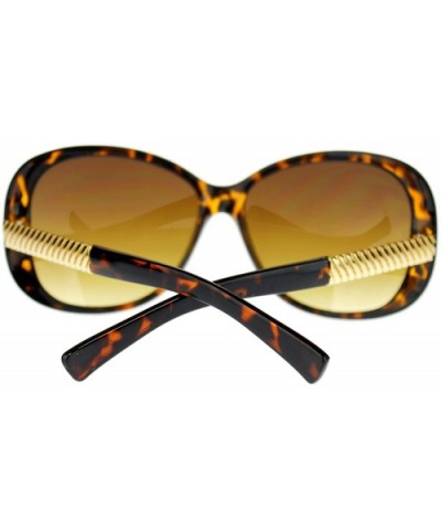 Womens Metal Chain Oversized Large Butterfly Designer Fashion Sunglasses - Tortoise - CV11NV5C4SJ $5.85 Butterfly