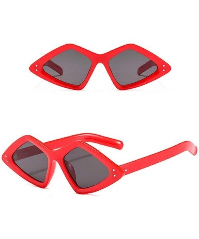 Unisex Lightweight Irregular Fashion Sunglasses Mirrored Polarized Lens Glasses - Red - C518S7S0K5X $8.49 Round