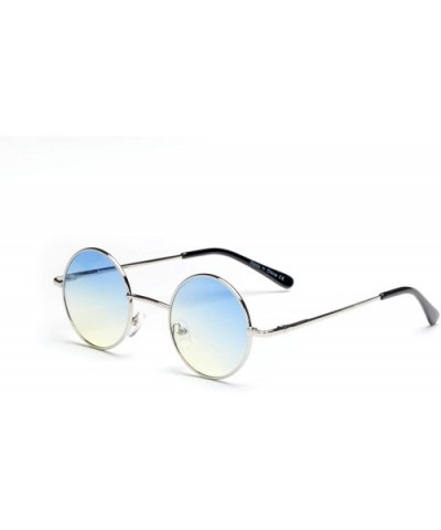 Unisex Round Fashion Sunglasses - Silver/Blue - C418WU06NLT $13.06 Round