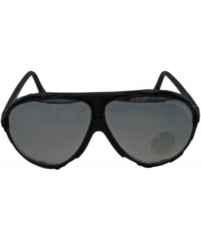 Vintage 70's and 80's Era Aviator Style Sunglasses for Men and Women - Black With Removable Lens - C318YEE52Q0 $11.17 Aviator