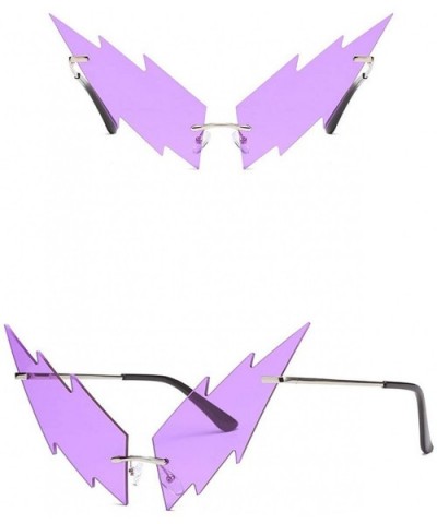 Fashion Sunglasses Colorful Lightning Personality - Purple - C8199AT26QI $12.37 Rimless