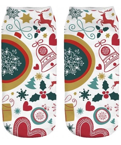 Christmas Socks - Unisex Thickened Anti-skid Xmas Gift Socks Printing Medium Sports Socks - H - C818AK65SW4 $6.61 Sport