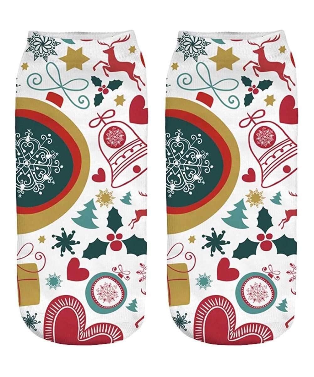 Christmas Socks - Unisex Thickened Anti-skid Xmas Gift Socks Printing Medium Sports Socks - H - C818AK65SW4 $6.61 Sport