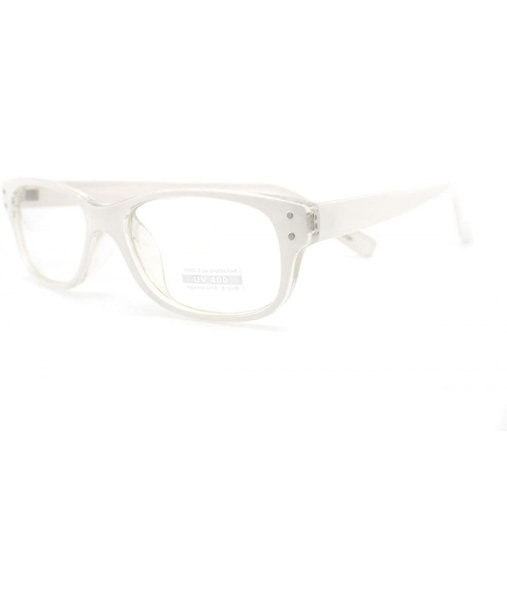 Black Narrow 2 Tone Color Clear Lens Glasses Frame - White/Clear - CH11C047G3F $6.86 Rectangular