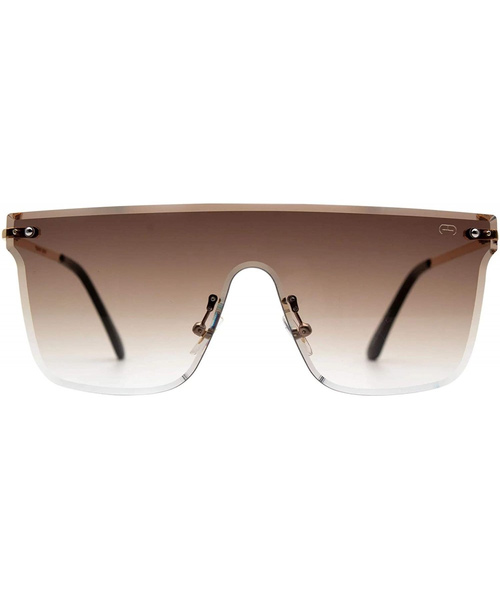 F040 Trendy Shield - for Womens-Mens 100% UV PROTECTION - Gold-browndegrade - CA192TGKYRM $11.27 Shield