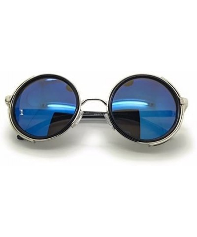 Steampunk Retro Gothic Vintage Hippie Colored Metal Round Circle Frame Sunglasses UV Production - C917YZWOLTS $6.24 Round