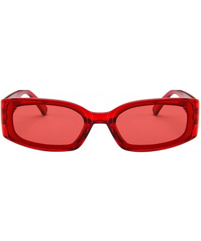 Unisex Rectangular Polarized Sunglasses for Women UV400 Protection Driving Eyewear - Red - CZ18TRSNH0U $5.29 Rectangular