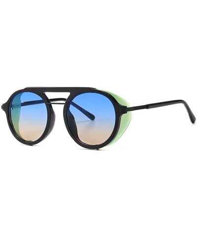Fashion Gothic Sunglasses Designer Glasses - Blue&brown - C118S9LOTLX $10.98 Round