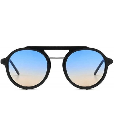 Fashion Gothic Sunglasses Designer Glasses - Blue&brown - C118S9LOTLX $10.98 Round