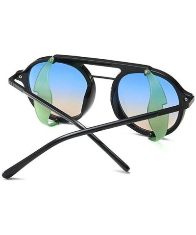 Fashion Gothic Sunglasses Designer Glasses - Blue&brown - C118S9LOTLX $10.98 Round