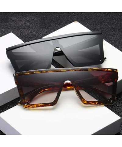 Male Flat Top Sunglasses Men Brand Black Square Shades UV400 Gradient Sun Glasses Cool One Piece Designer - CX1985E2TDZ $29.6...