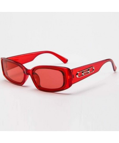 Unisex Rectangular Polarized Sunglasses for Women UV400 Protection Driving Eyewear - Red - CZ18TRSNH0U $5.29 Rectangular