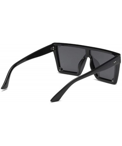 Male Flat Top Sunglasses Men Brand Black Square Shades UV400 Gradient Sun Glasses Cool One Piece Designer - CX1985E2TDZ $29.6...