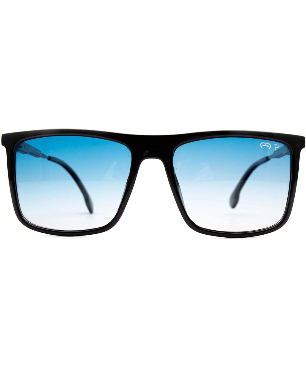 p687 Square Design Polarized- for Mens 100% UV PROTECTION - Black-bluedegrade - C0192TGY4HM $19.47 Square