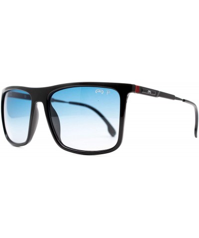 p687 Square Design Polarized- for Mens 100% UV PROTECTION - Black-bluedegrade - C0192TGY4HM $19.47 Square