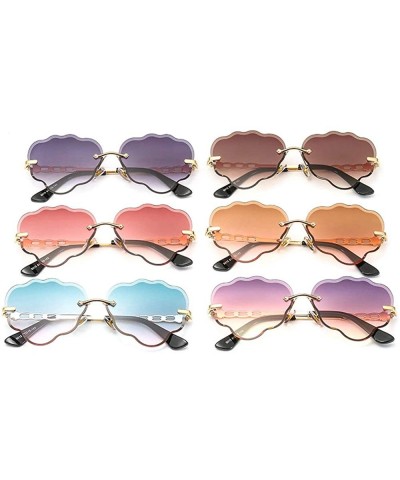 Fashion vintage rimless love heart glasses cut edge luxury diamond lady party sunglasses UV400 - Brown - C718R9S2UAA $9.17 Ri...