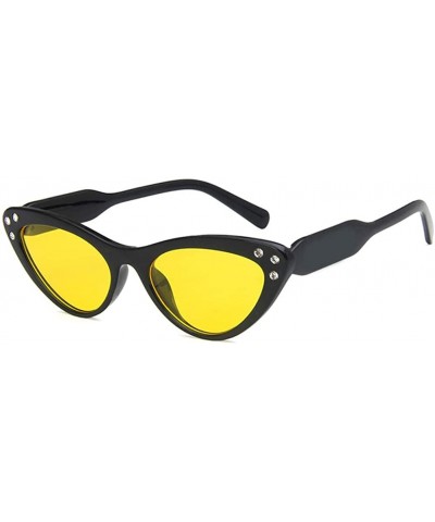 Unisex Sunglasses Retro Pink Drive Holiday Oval Non-Polarized UV400 - Bright Black Yellow - CA18RLTHGCA $4.36 Oval