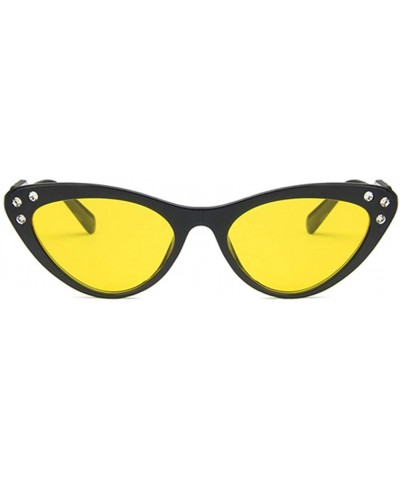 Unisex Sunglasses Retro Pink Drive Holiday Oval Non-Polarized UV400 - Bright Black Yellow - CA18RLTHGCA $4.36 Oval