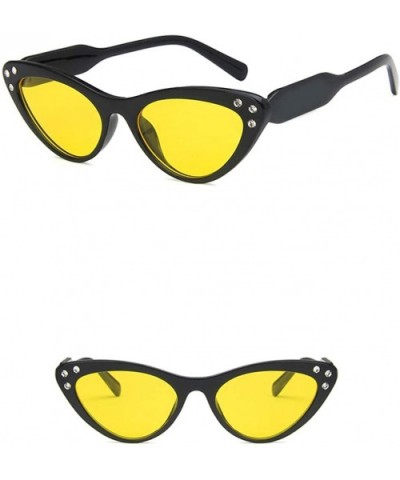 Unisex Sunglasses Retro Pink Drive Holiday Oval Non-Polarized UV400 - Bright Black Yellow - CA18RLTHGCA $4.36 Oval