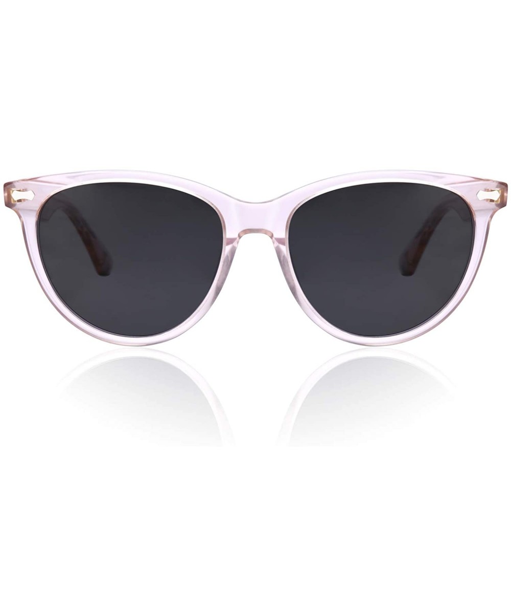 Polarized Sunglasses Protection Driving Flexible - Cateye Transparent Frame & Black Lens - CV18XXZK222 $21.67 Wayfarer