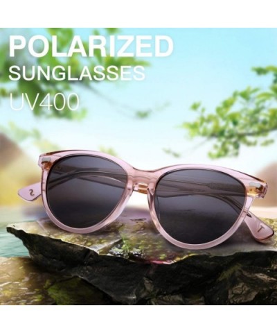 Polarized Sunglasses Protection Driving Flexible - Cateye Transparent Frame & Black Lens - CV18XXZK222 $21.67 Wayfarer