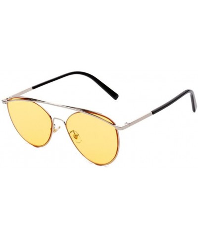 Men Pilot Mirror UV400 Sunglasses Women Anti-Reflective Glasses Eyewear - Yellow - CN182K8OK52 $7.69 Aviator