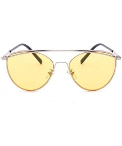 Men Pilot Mirror UV400 Sunglasses Women Anti-Reflective Glasses Eyewear - Yellow - CN182K8OK52 $7.69 Aviator