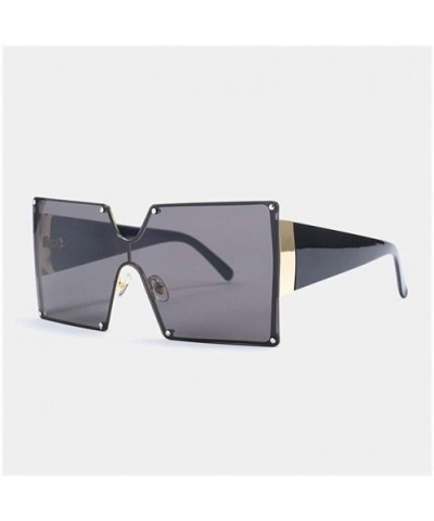 Oversized Sunglasses Square Vintage Luxury Metal Frame One Piece Lens Big Frame Sun Glasses Men Uv400 Goggles - CV199QCMSLA $...