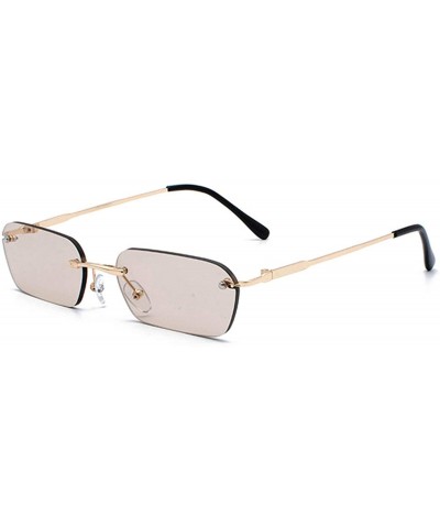 Fashion RimlSunglasses Women Vintage Ladies Transparent Lens Sun Glasses Rectangle UV400 O94 - C5 Gold-blue - CX198AH92LY $12...