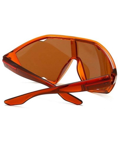 Retro Mask Shaped One-piece Sunglasses Men Women Brand Designer Vintage Wind Big Frame Sunglasses UV Protection - CE192DG3TEK...