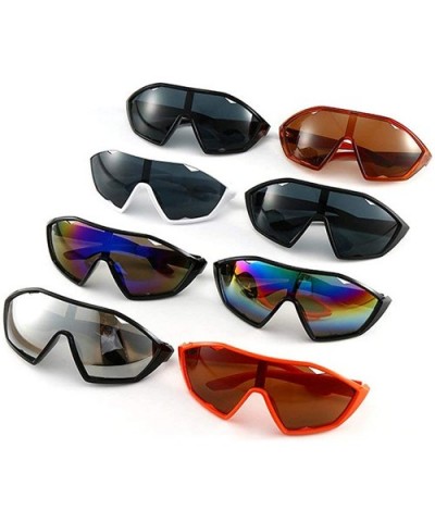 Retro Mask Shaped One-piece Sunglasses Men Women Brand Designer Vintage Wind Big Frame Sunglasses UV Protection - CE192DG3TEK...