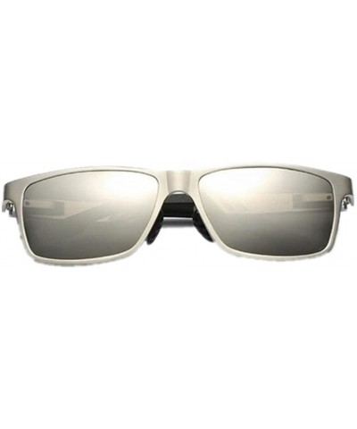 Men Square UV400 Polarized Sunglasses Fashion Sport Driving Glasses - Silver - CM182EEI5C0 $6.78 Sport